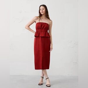 NEW Banana Republic Strapless Peplum Midi Dress, 4